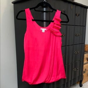 Fuschia H&M Ruffled Sleeveless Bubble Hem Silky Top